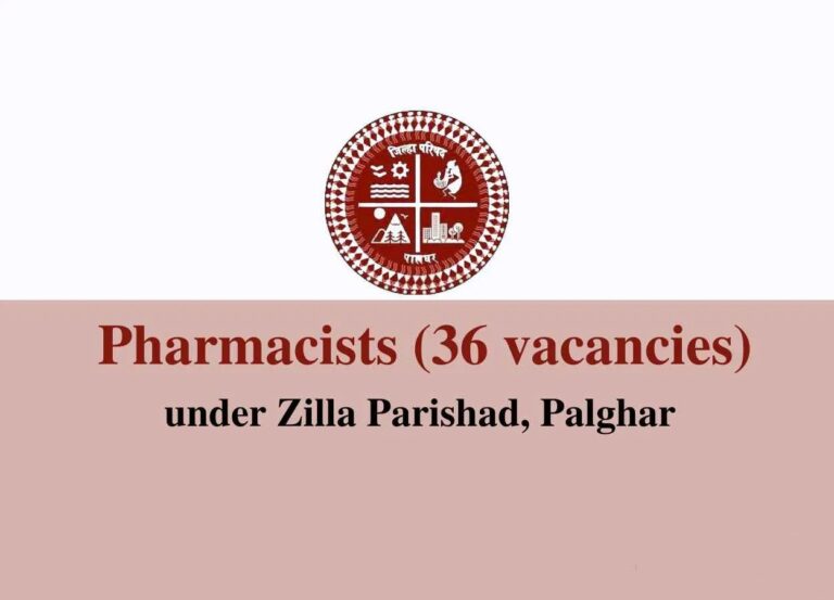 Vacancy for Pharmacists under Zilla Parishad - 36 vacancies